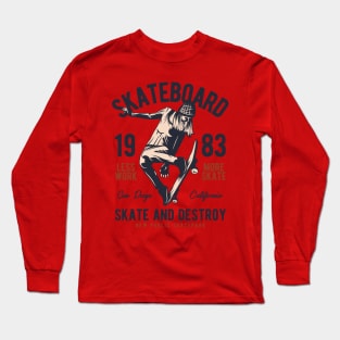 Skaters club radica manouvering skate and destroy Long Sleeve T-Shirt